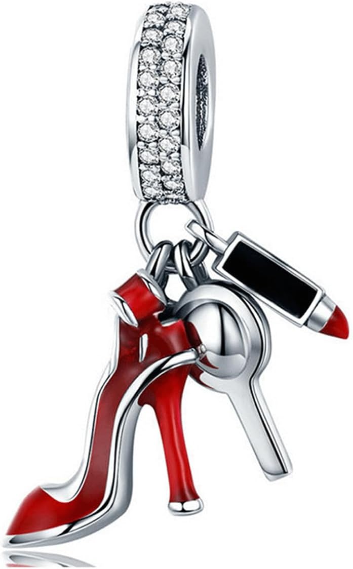 ANZIUS 10 Pack Silver Charms for Pandora Bracelets and Necklaces Charms for Women CZ Pendant Jewelry Charm Set - Image 3